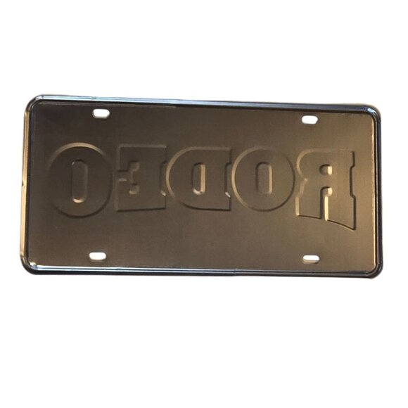 National Finals Rodeo License Plate Hesston 1977 NFR Cowboy Collectible Embossed - Picture 2 of 16